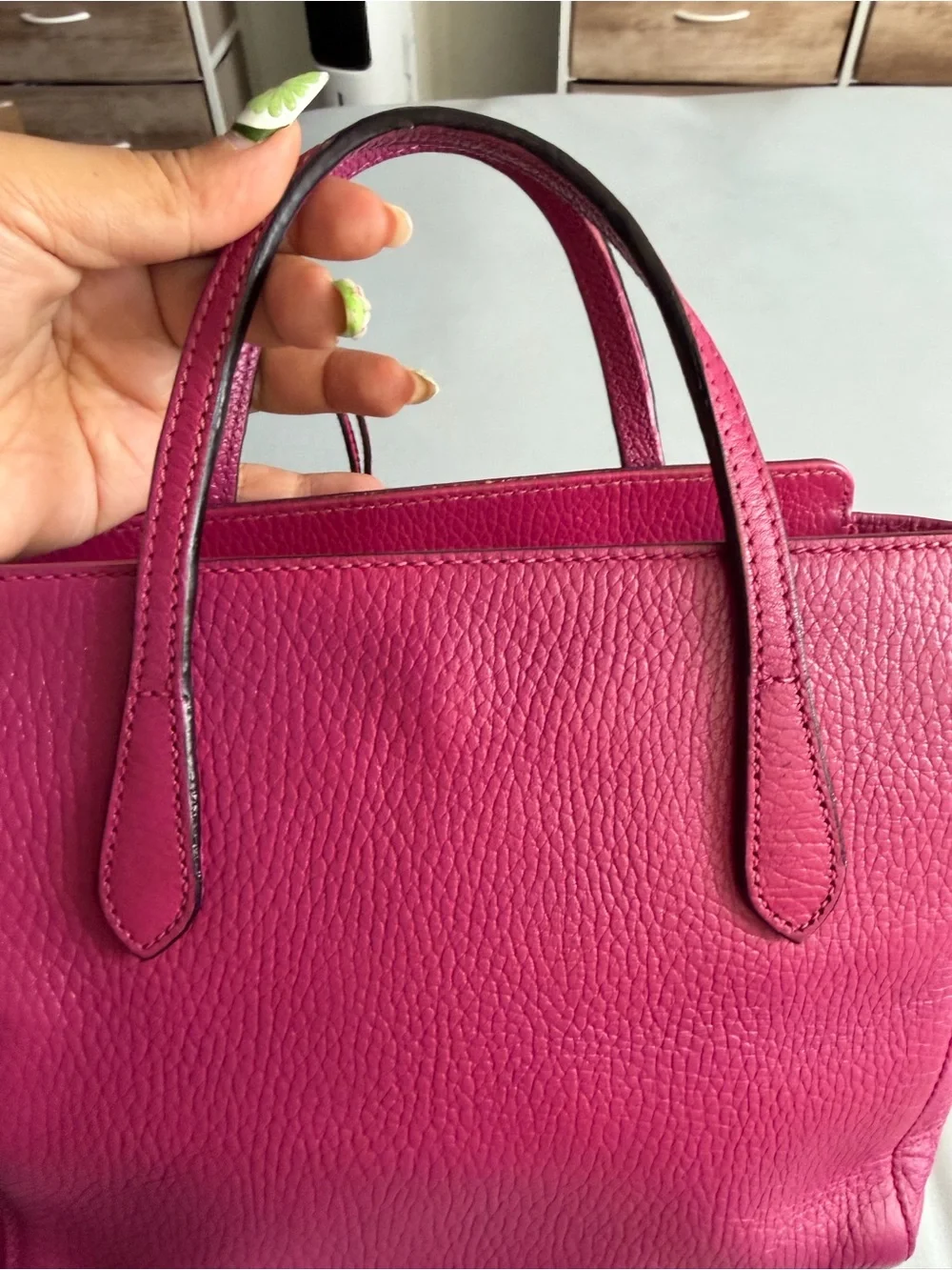 Gucci Fuchsia Leather Satchel with Detachable Strap